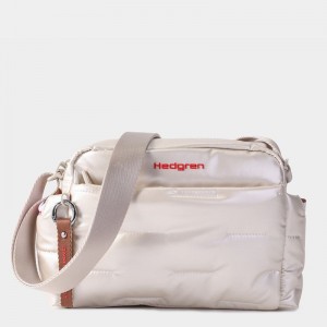 Beige Women's Hedgren Cozy Shoulder Bags | MLE7359DA