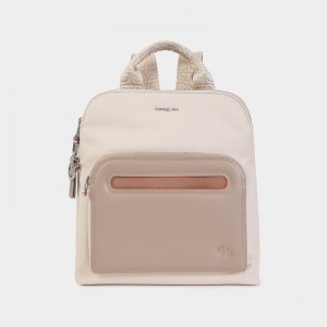 Beige Women's Hedgren Latte Backpacks | LJB833JK