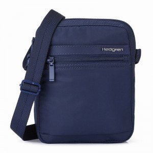 Dark Blue Women's Hedgren Rush Crossbody Bags | IOO117YJ