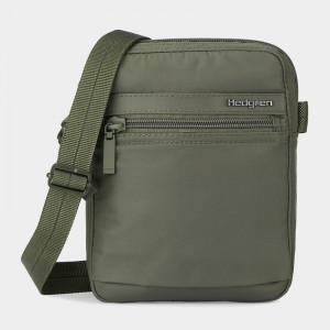 Dark Green Women's Hedgren Rush Crossbody Bags | SLW6777TR