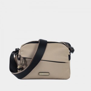 Grey Beige Women's Hedgren Neutron Small Crossbody Bags | RRG912TZ