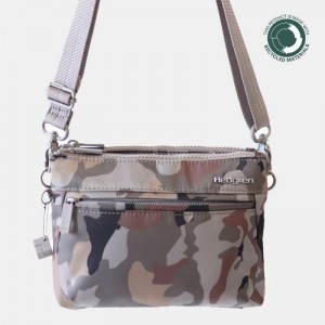 Grey Camo Women's Hedgren Rain Sustainably Made Crossbody Bags | CPB6786IE