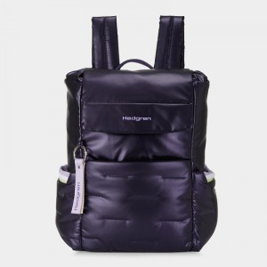 Purple Deep Blue Women's Hedgren Billowy Backpacks | EMP2093NL