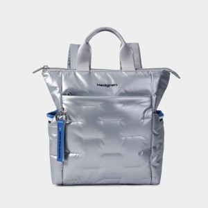 Silver Blue Women's Hedgren Comfy Backpacks | BRT3047HE