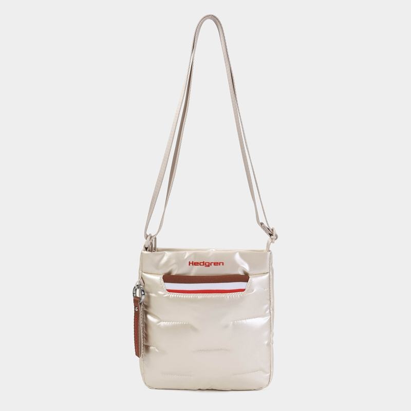 Beige Women's Hedgren Cushy Crossbody Bags | HQE9161PS