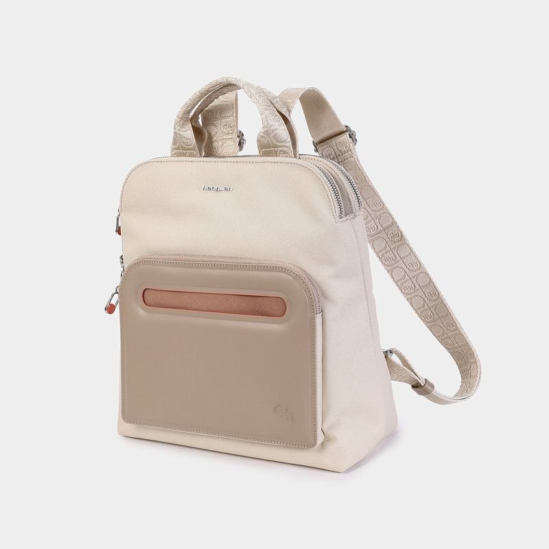 Beige Women's Hedgren Latte Backpacks | LJB833JK