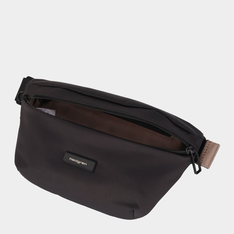 Black Brown Women's Hedgren Halo Belt Bags | TGB7961YU