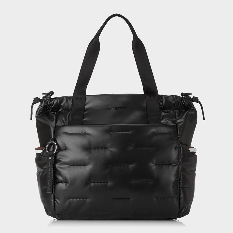 Black Women's Hedgren Puffer Tote Bags | CQI8813IF