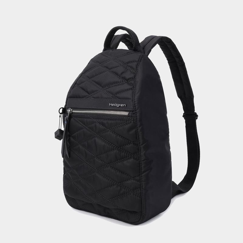 Black Women's Hedgren Vogue Rfid Backpacks | IND1096GJ