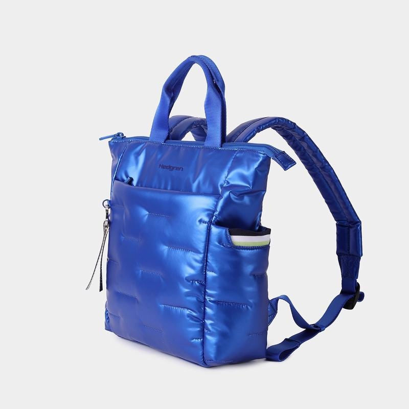 Blue Women's Hedgren Comfy Backpacks | IXV10045YA