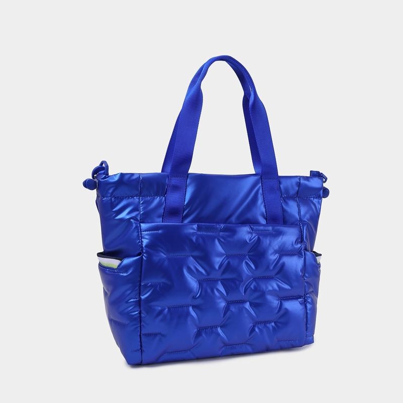 Blue Women's Hedgren Puffer Tote Bags | BXJ7940GL