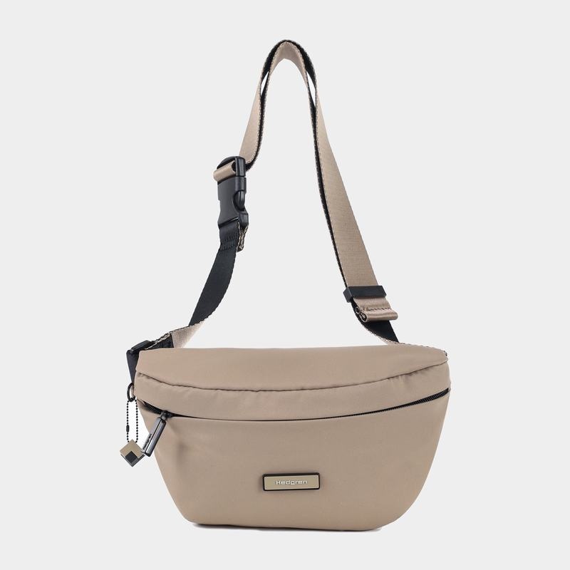 Grey Beige Women's Hedgren Halo Belt Bags | JLR2036AK