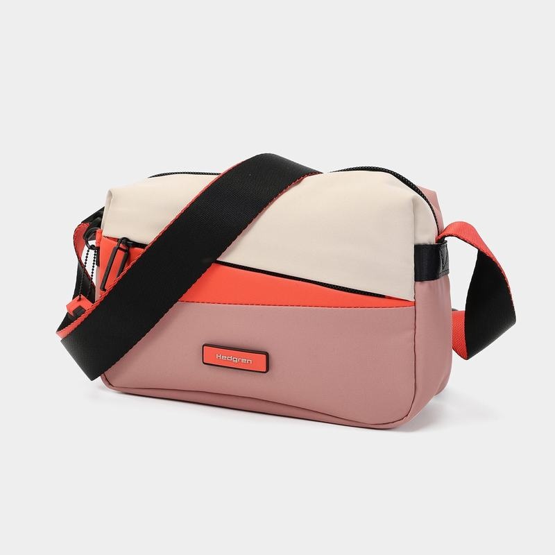 Pink Orange Women's Hedgren Neutron Small Crossbody Bags | YIQ481ZC