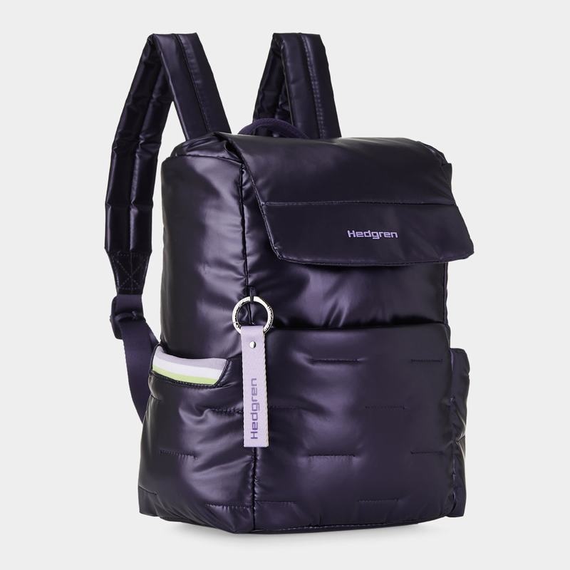 Purple Deep Blue Women's Hedgren Billowy Backpacks | EMP2093NL