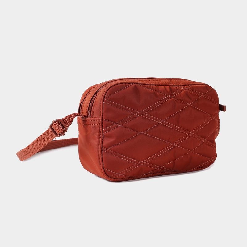 Red Brown Women's Hedgren Quilted Maia Mini Rfid Crossbody Bags | JTM81100RJ