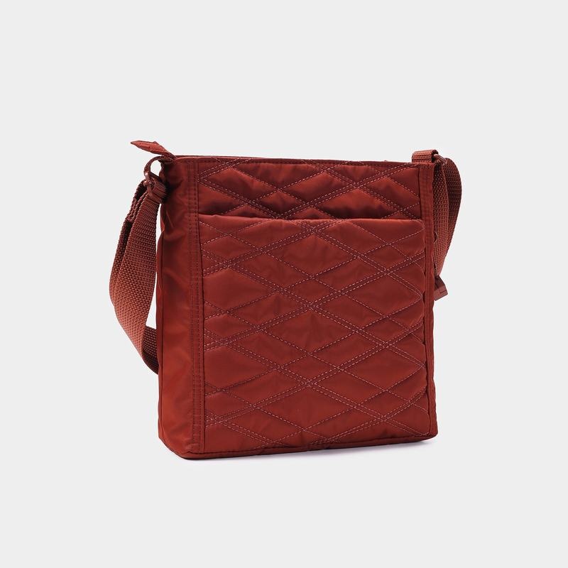 Red Brown Women's Hedgren Quilted Orva Rfid Crossbody Bags | SQF9268NO