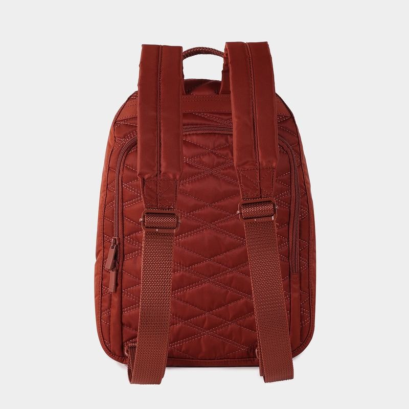 Red Brown Women's Hedgren Vogue Large Rfid Backpacks | SON5172ID