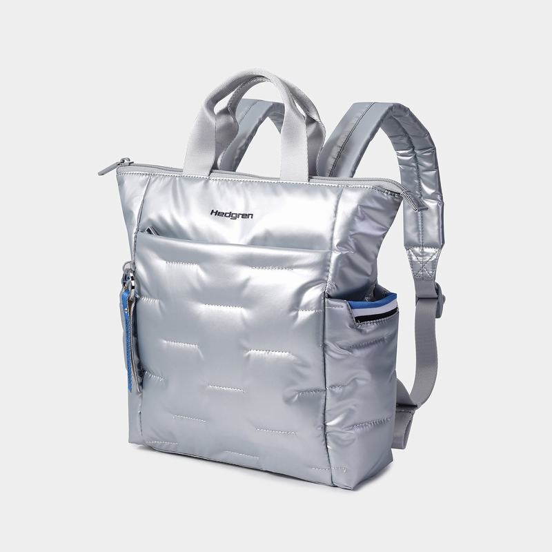 Silver Blue Women's Hedgren Comfy Backpacks | BRT3047HE