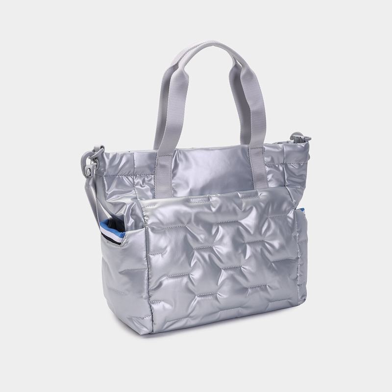 Silver Blue Women's Hedgren Puffer Tote Bags | ZIG557ZZ