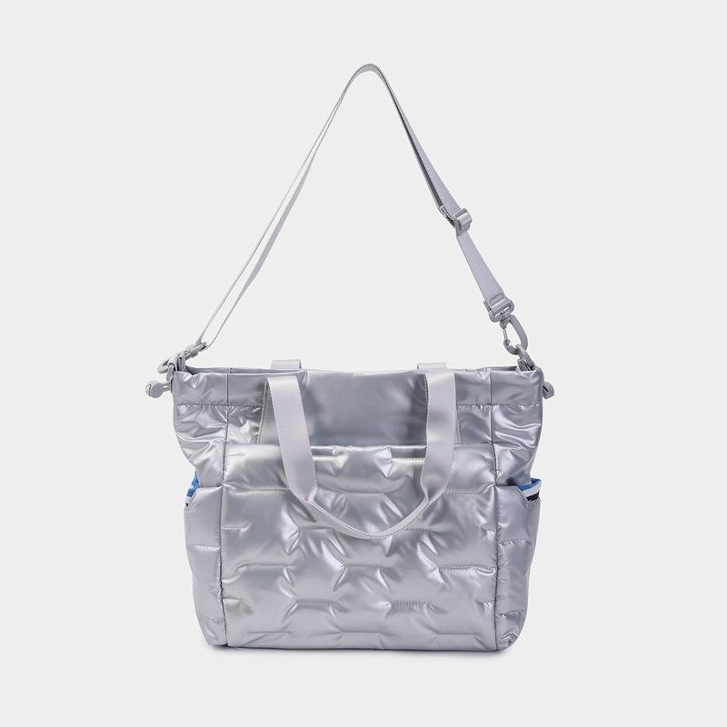 Silver Blue Women's Hedgren Puffer Tote Bags | ZIG557ZZ